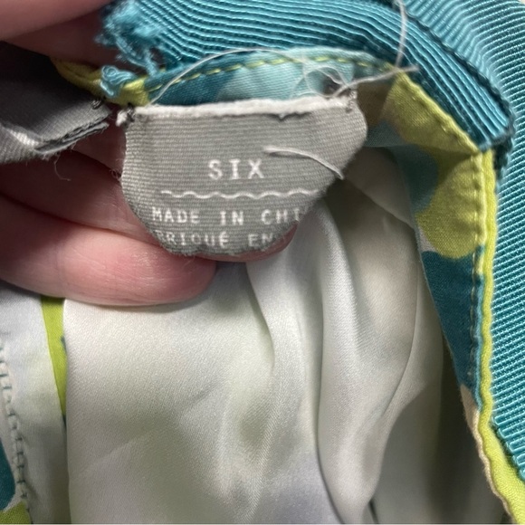 GIRLS FROM SAVOY Anthropologie Blue Teal Green Floral Pleated Dress size 6 - Picture 7 of 9